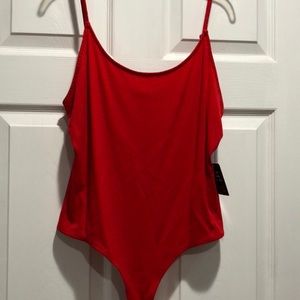 Express red stretch body suit. NWT.